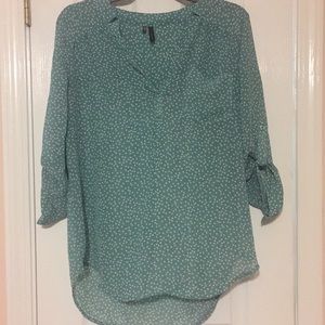 Turquoise Polka Dot Top